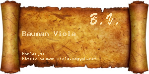 Bauman Viola névjegykártya